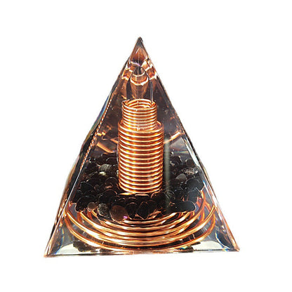 Obsidian & Quartz Tensor Pyramid Antenna